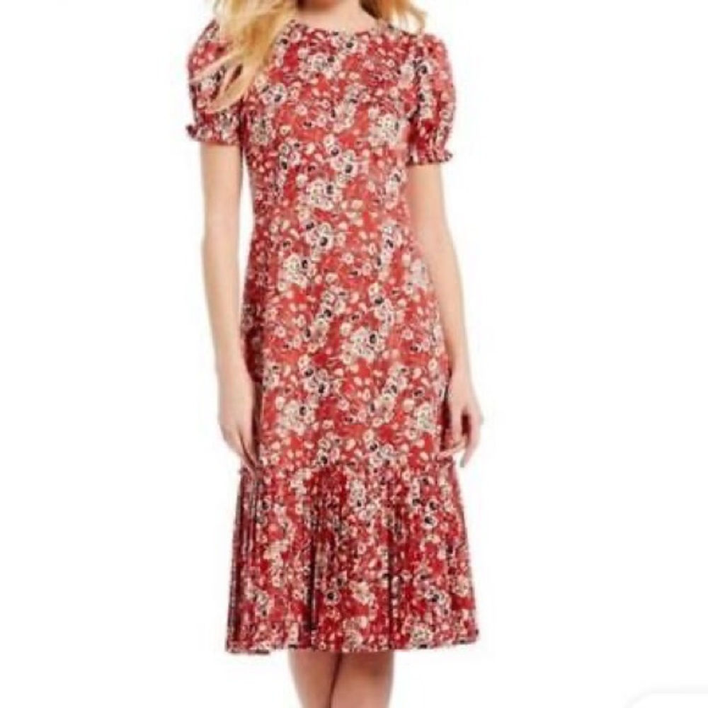 Antonio Melani Red Floral Chloe Midi Dress